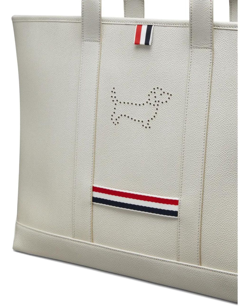 Thom Browne Gray Pebble Grain Hector Medium Tool Tote Bag