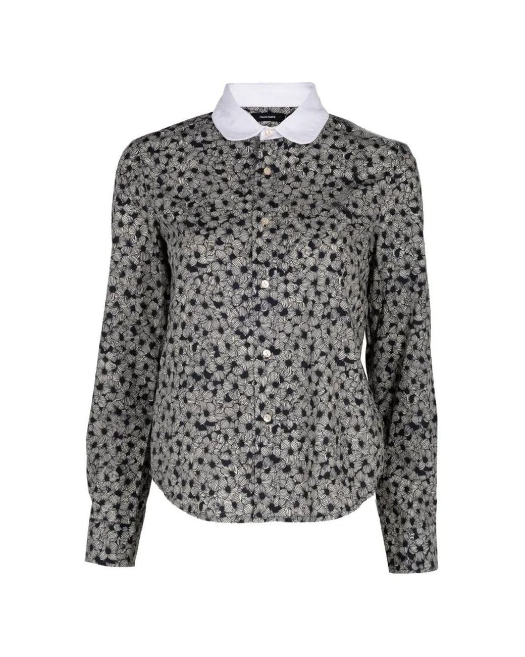 R13 Gray Floral-Print Shirt