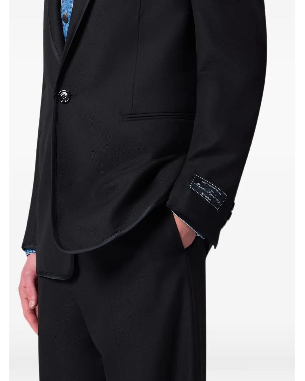 MSGM Blue Shawl-Lapel Tailored Blazer for men