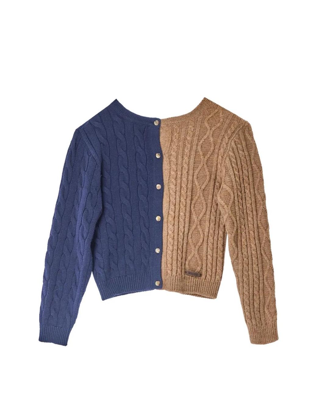Moschino Blue Inverso Cable-Knit Cardigan