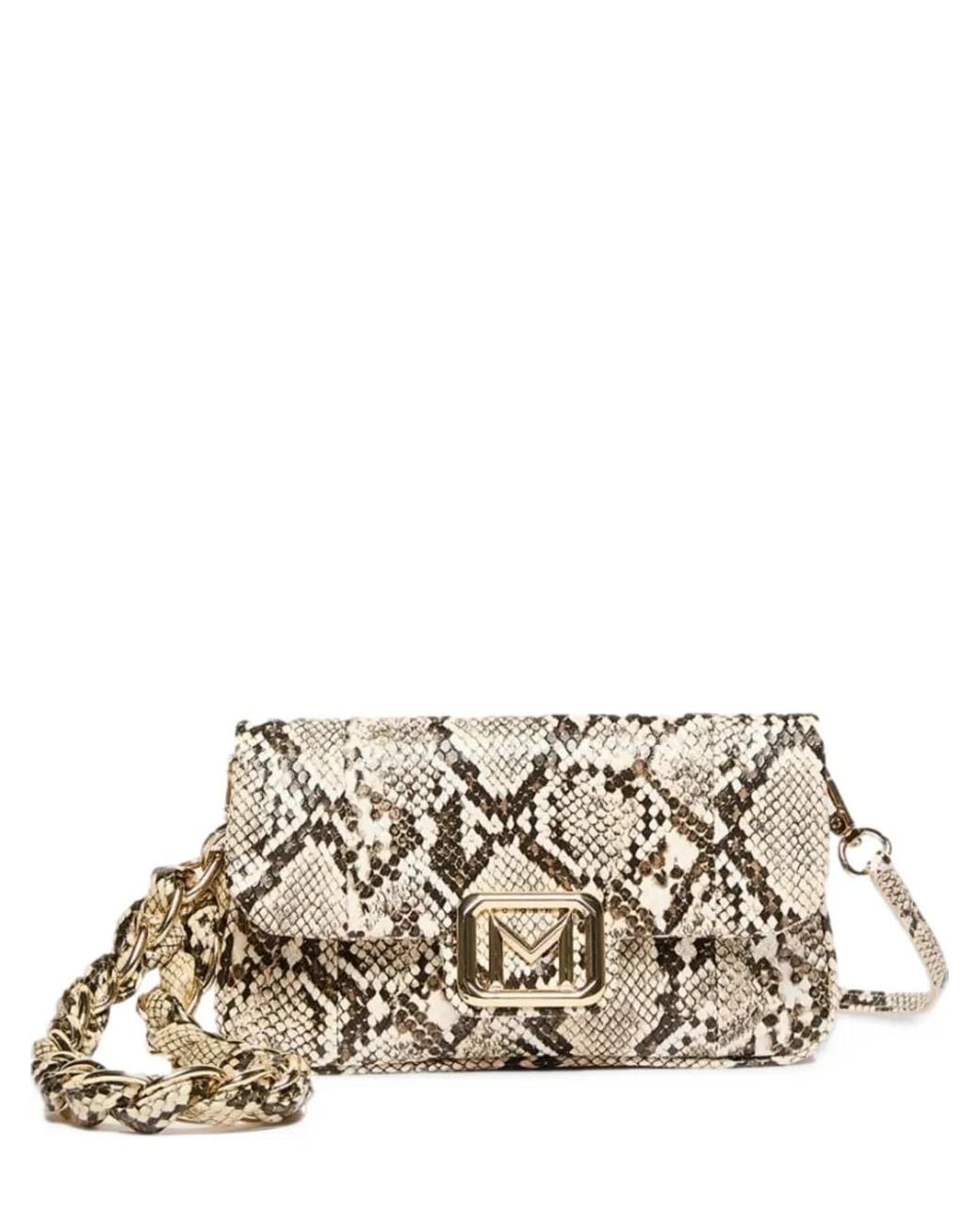 Marella White Mini Le Muse Snakeskin-Effect Chain-Link Clutch Bag