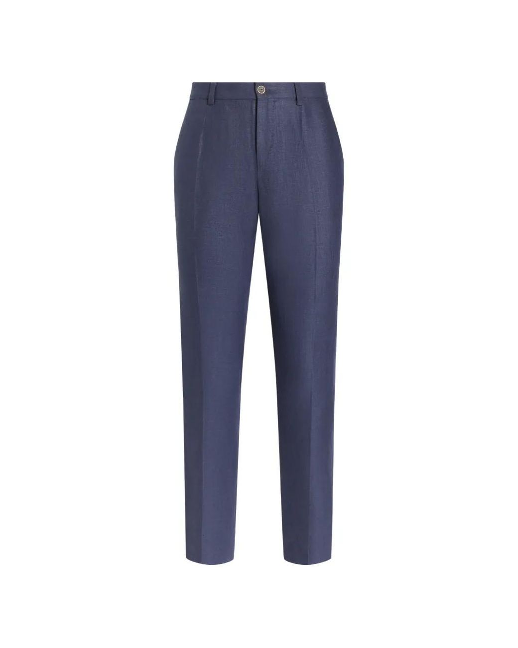Dolce & Gabbana Blue Linen Pants for men