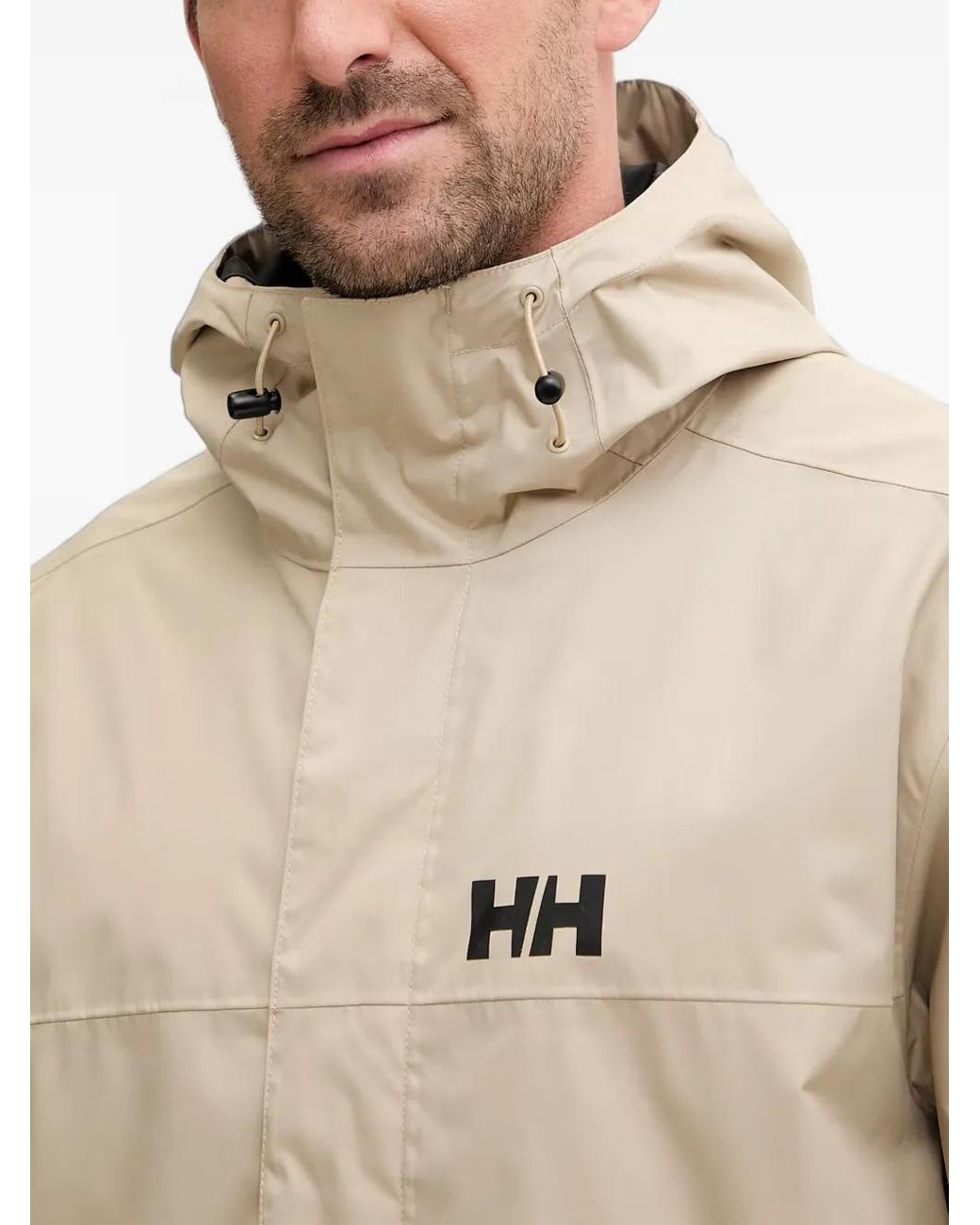 Helly Hansen Natural Ervik Logo-Print Hooded Jacket for men