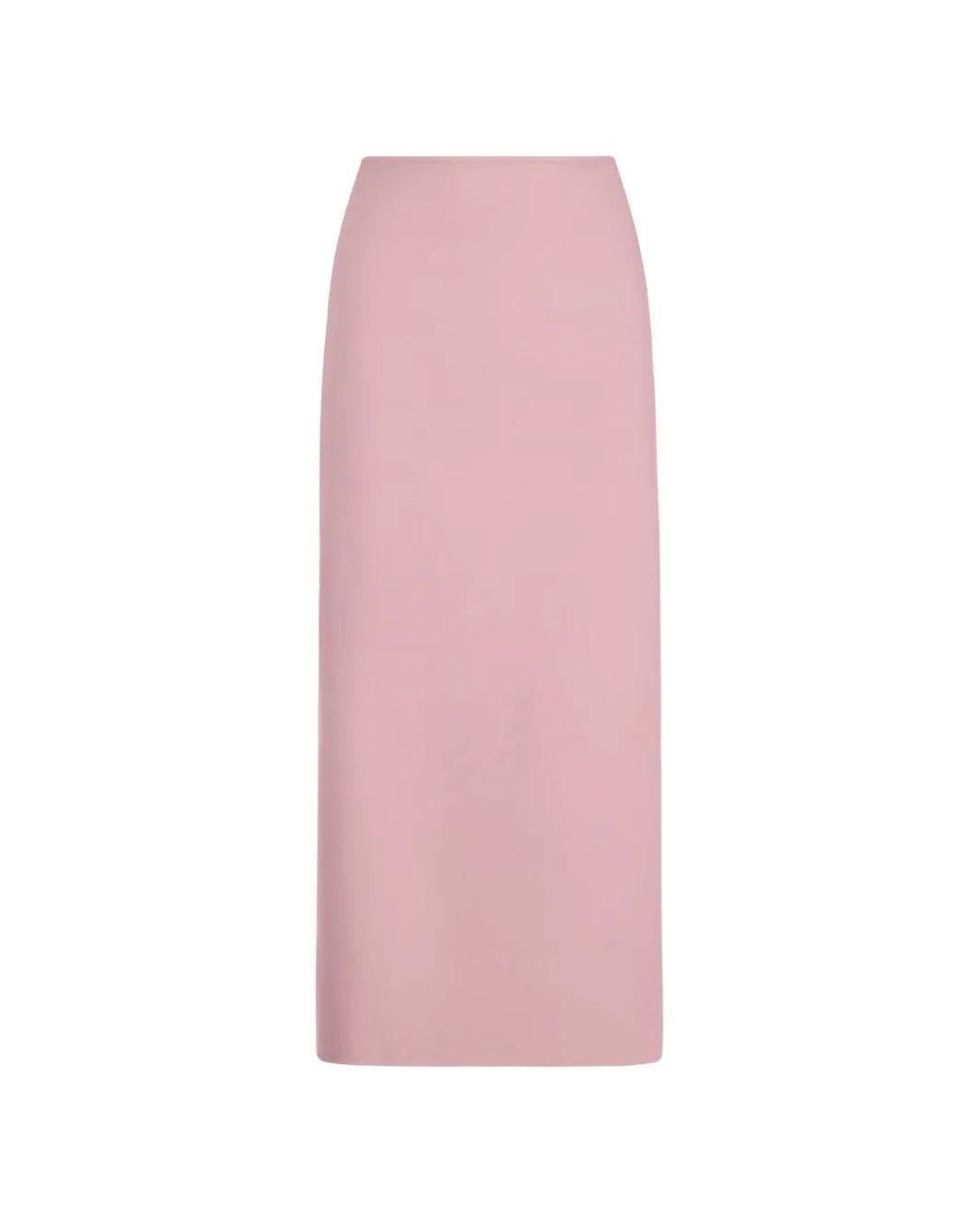 Oscar de la Renta Pink Virgin-Wool Pencil Midi Skirt