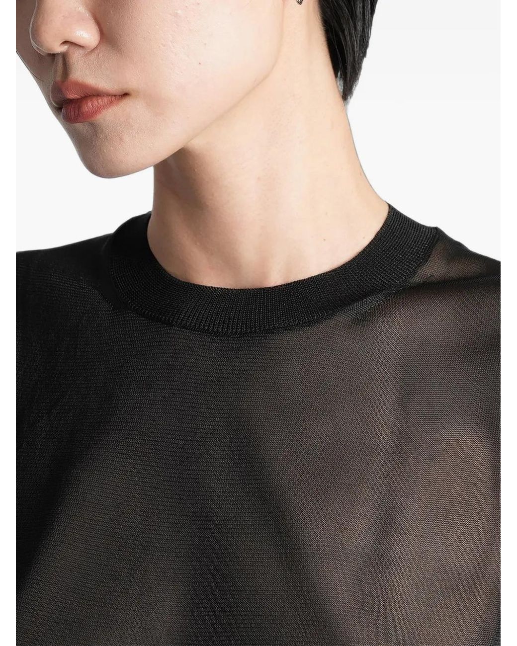 Comme des Garçons Black Sheer Knit Top