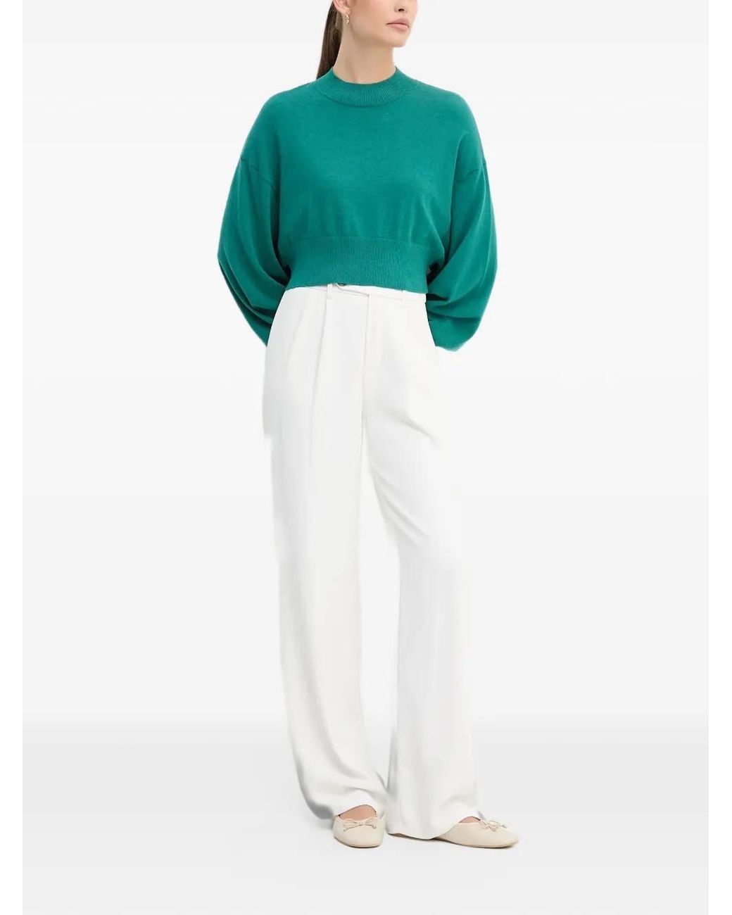 Benetton Blue Mock-Neck Sweater