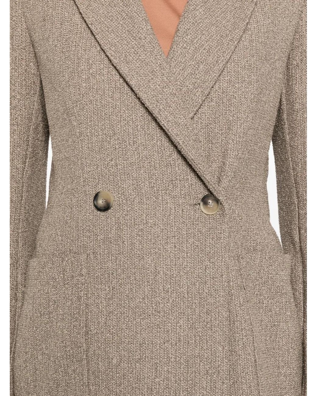Harris Wharf London Brown Double-Breasted Blazer