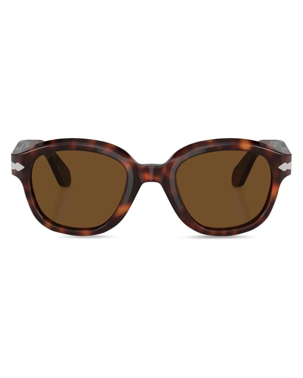 Persol Brown Tortoiseshell Effect Round Frame Sunglasses