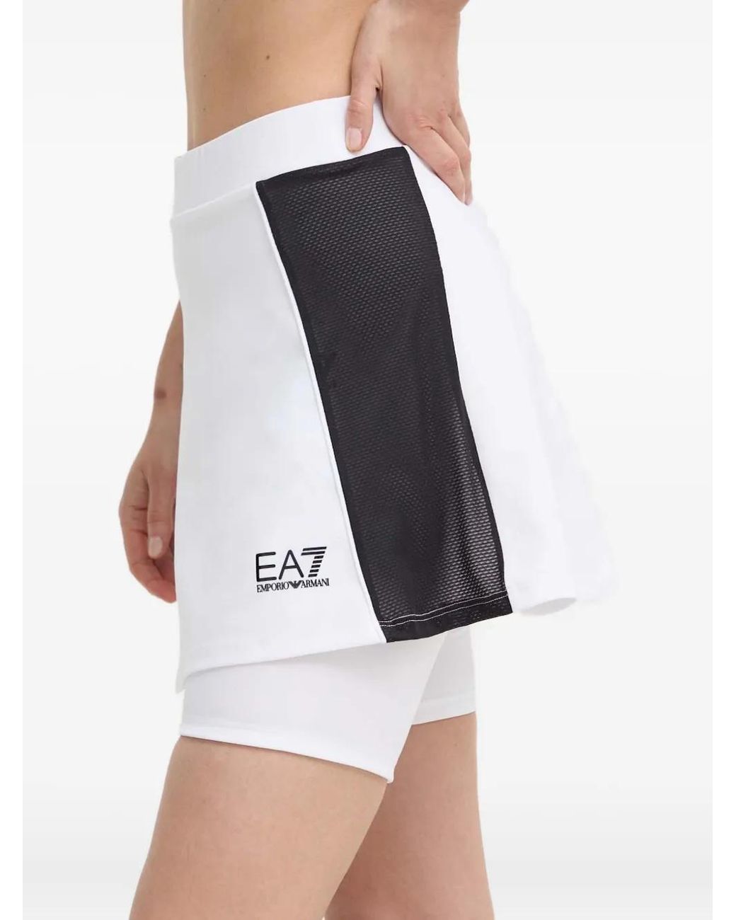 EA7 White Ventus 7 Mini Skirt