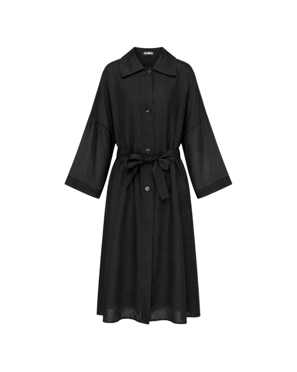 Club21 Collection Black Margaux Silk-Blend Coat