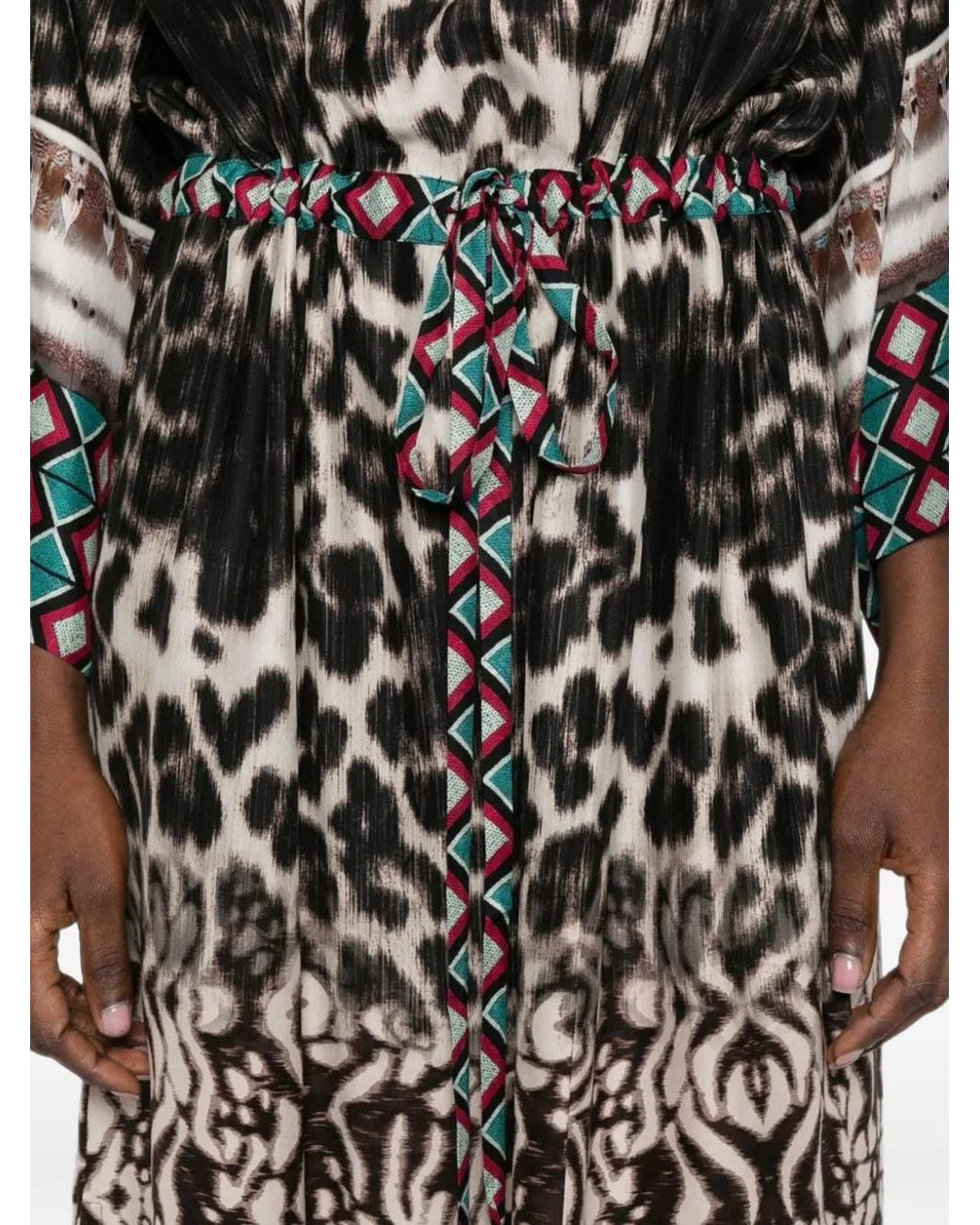 Pierre Louis Mascia White Leopard-Print Silk Maxi Dress