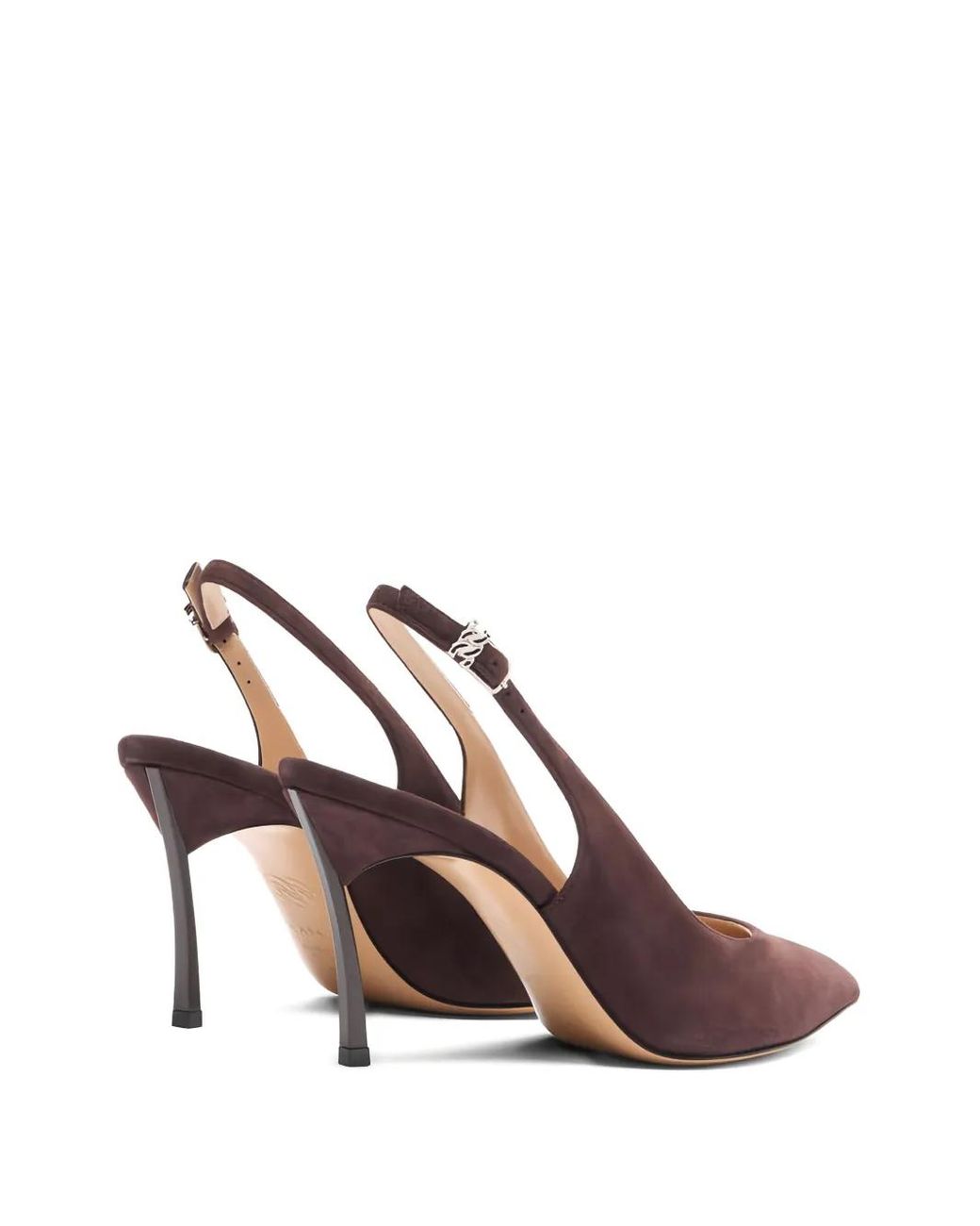 Casadei Brown 80Mm Slingback Pointed-Toe Pumps