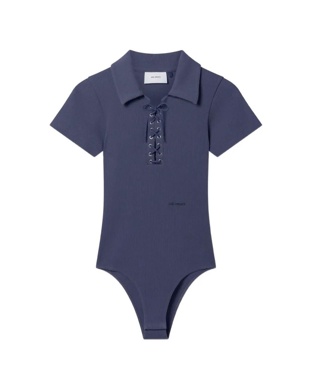 Axel Arigato Blue Lace-Up Ribbed Bodysuit