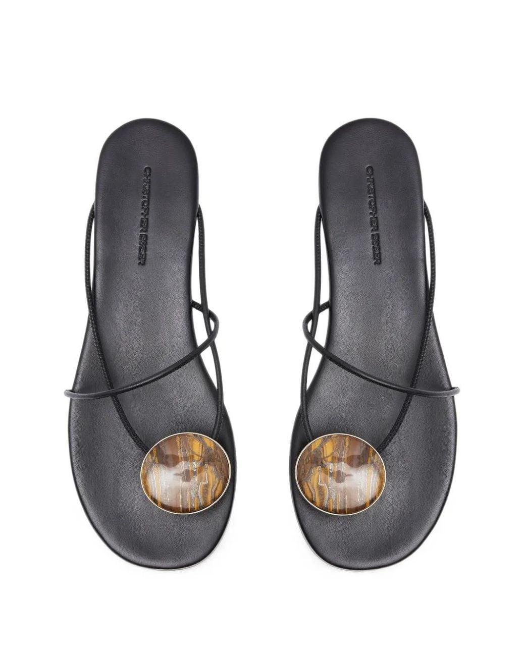 Christopher Esber White Doma Stoned Multi-Strap Sandals Flats