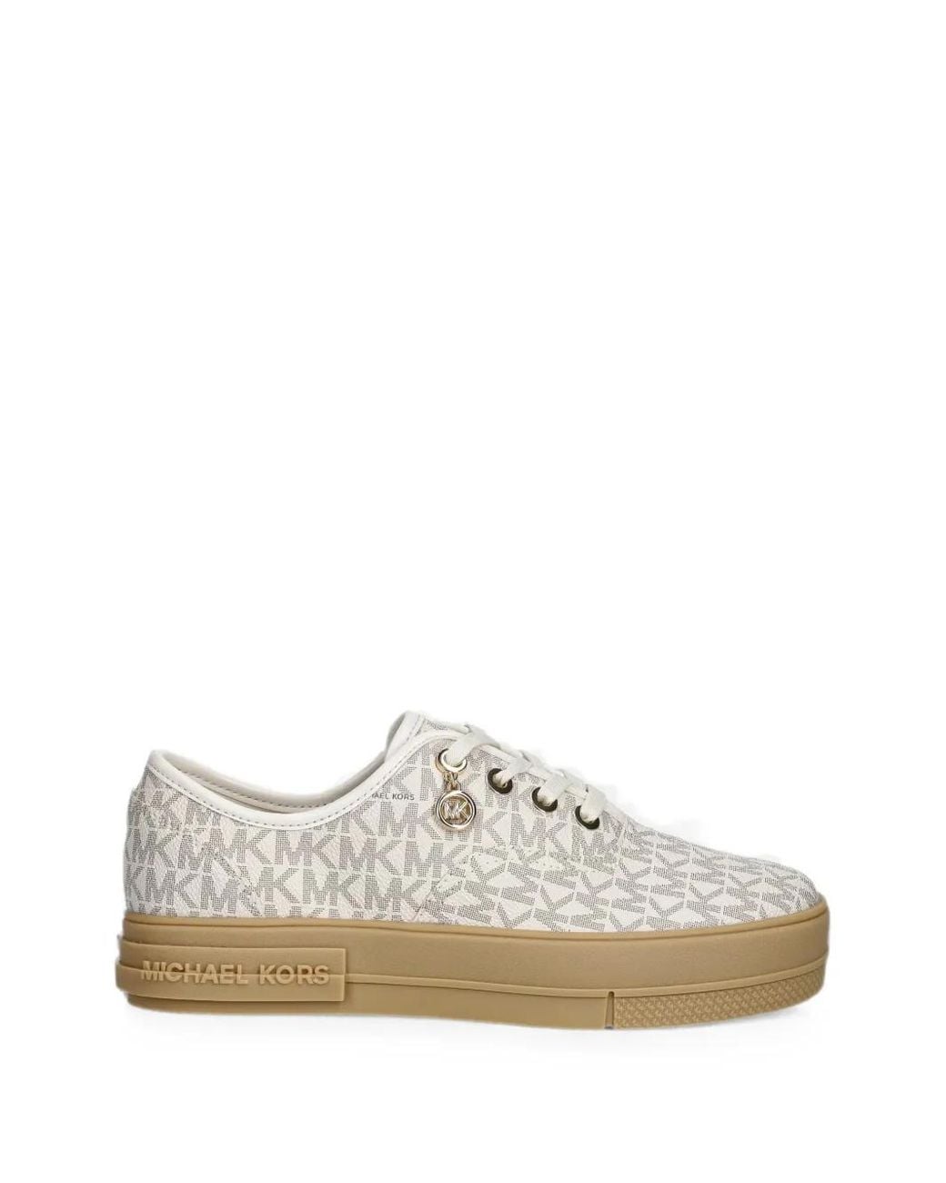 MICHAEL Michael Kors White Logo-Monogram Platform Sneakers