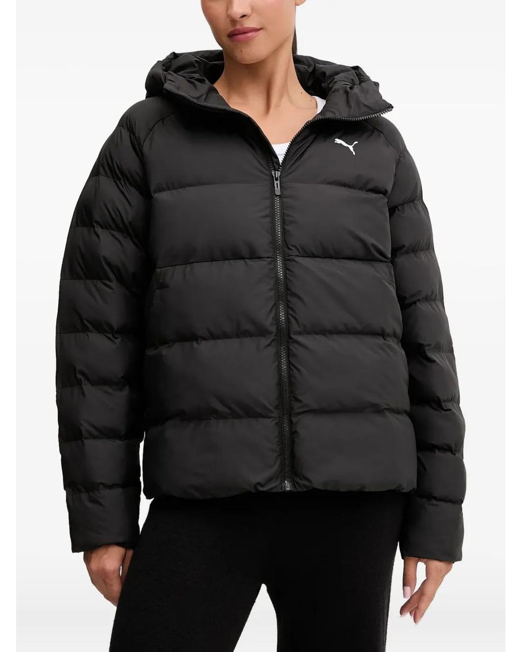 PUMA Black Hooded Puffer Jacket