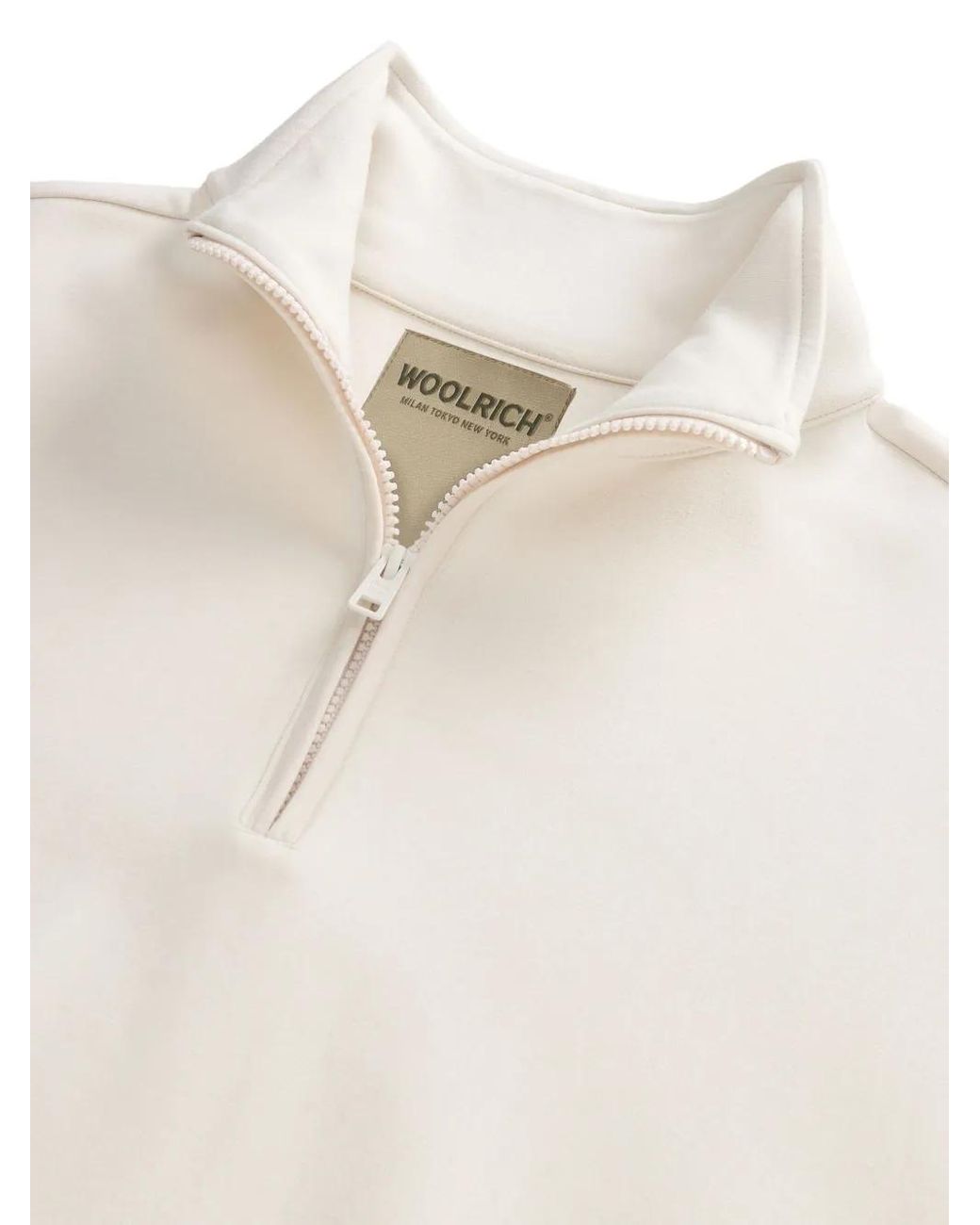 Woolrich White Fleece Zipped Sweatshirt