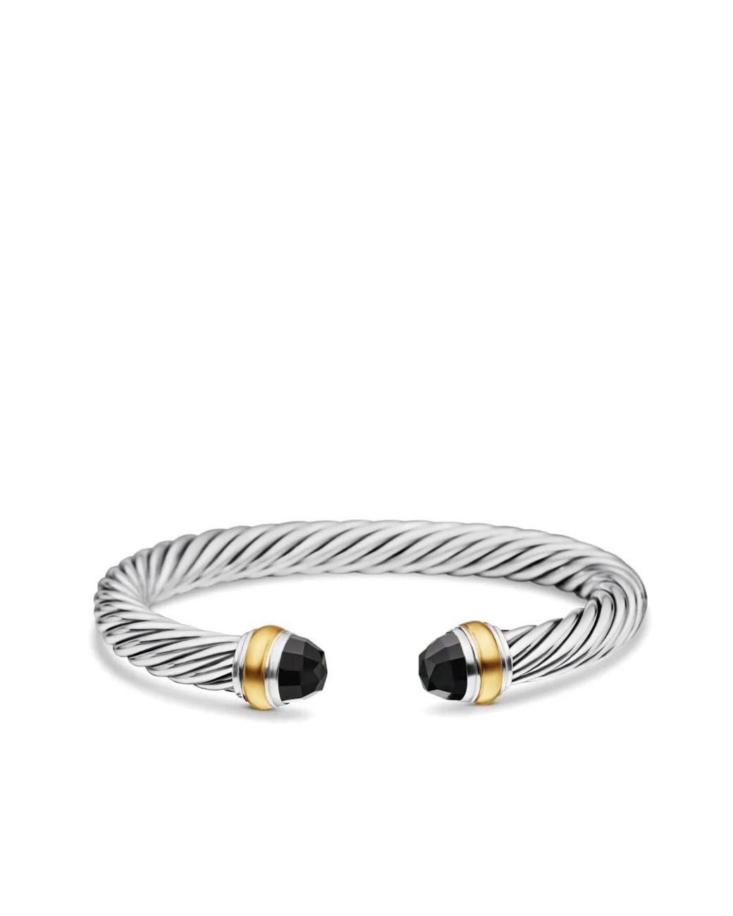 David Yurman White 14Kt And Sterling Classic Cable Bracelet (7Mm)