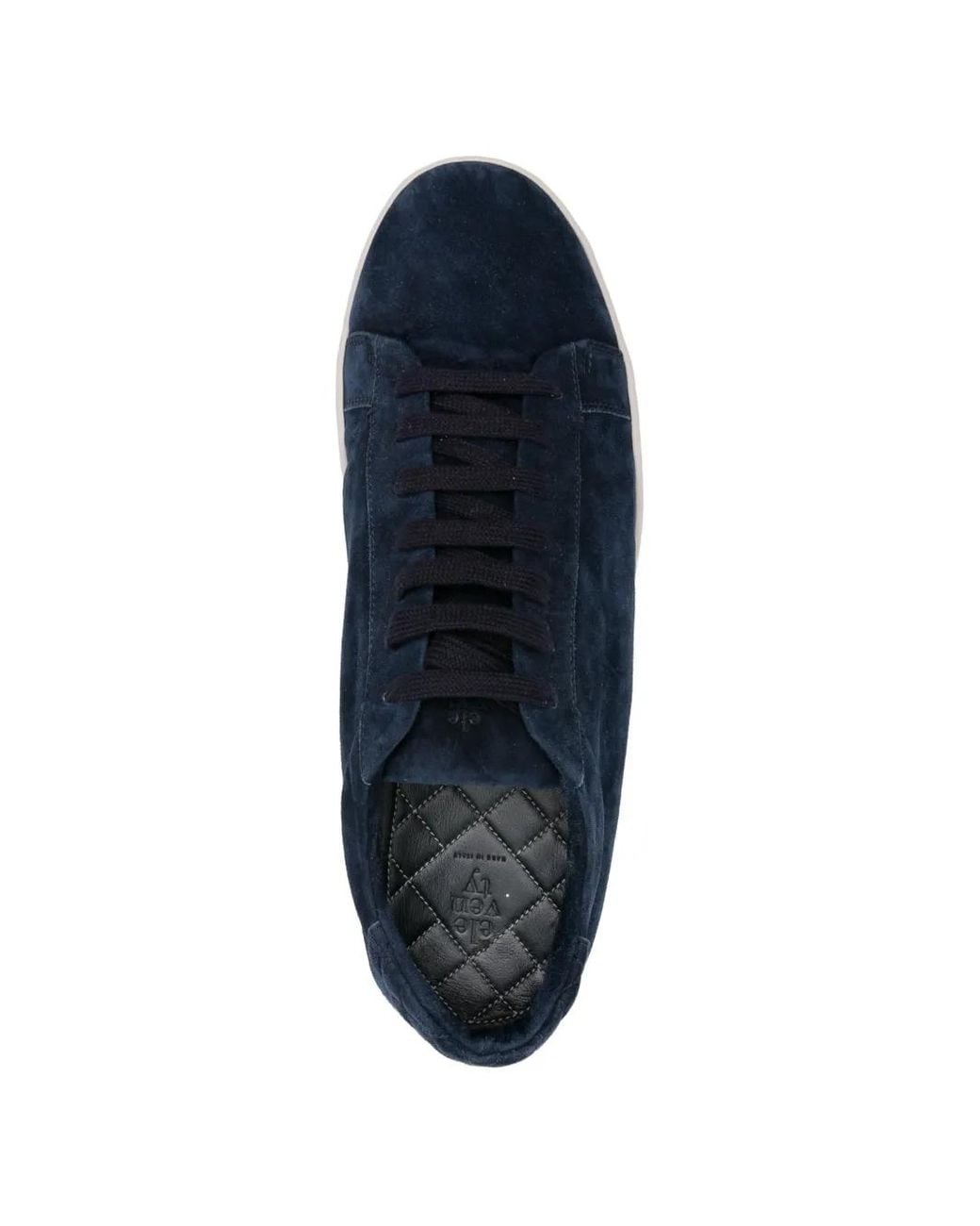 Eleventy Blue Lace-Up Suede Sneakers for men