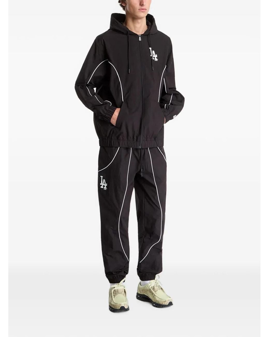 KTZ Black X Los Angeles Dodgers Mlb Piped-Trim Track Pants for men