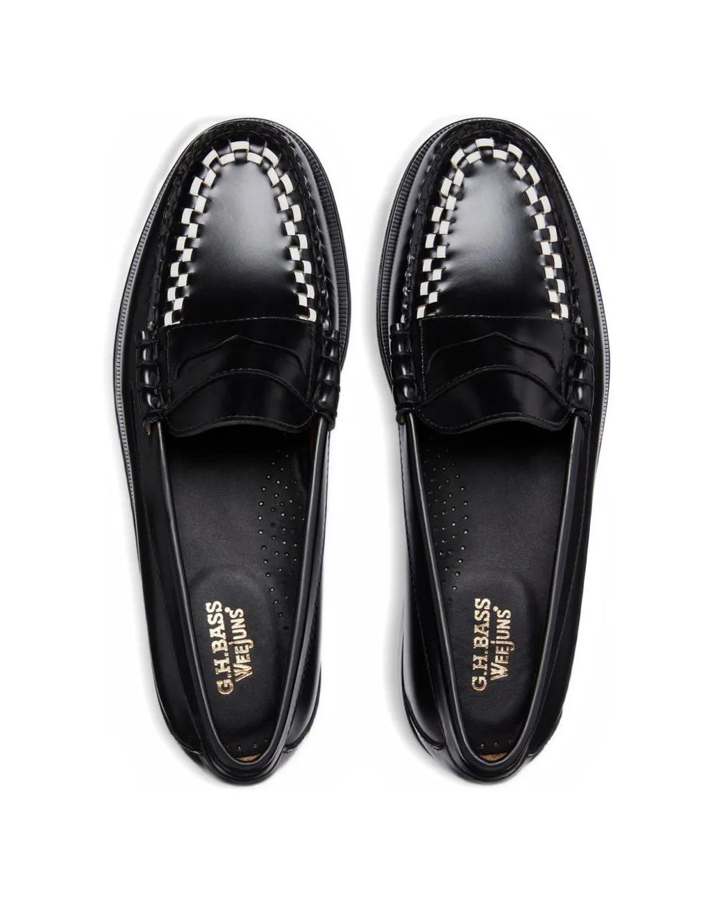 G.H.BASS Black Weejuns Larson Weave Loafers for men