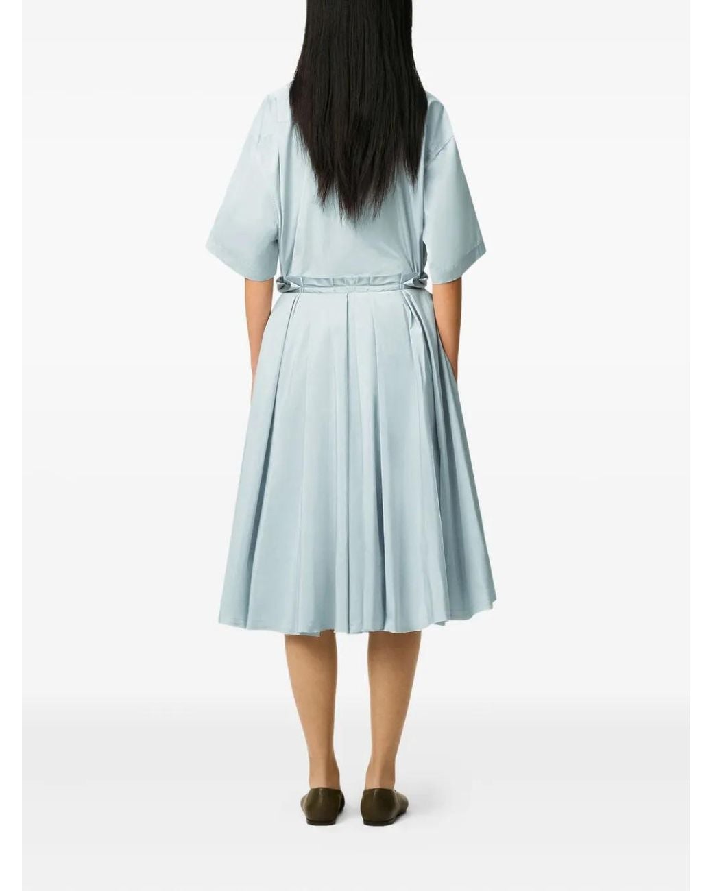 AMI Blue Corolla Midi Skirt