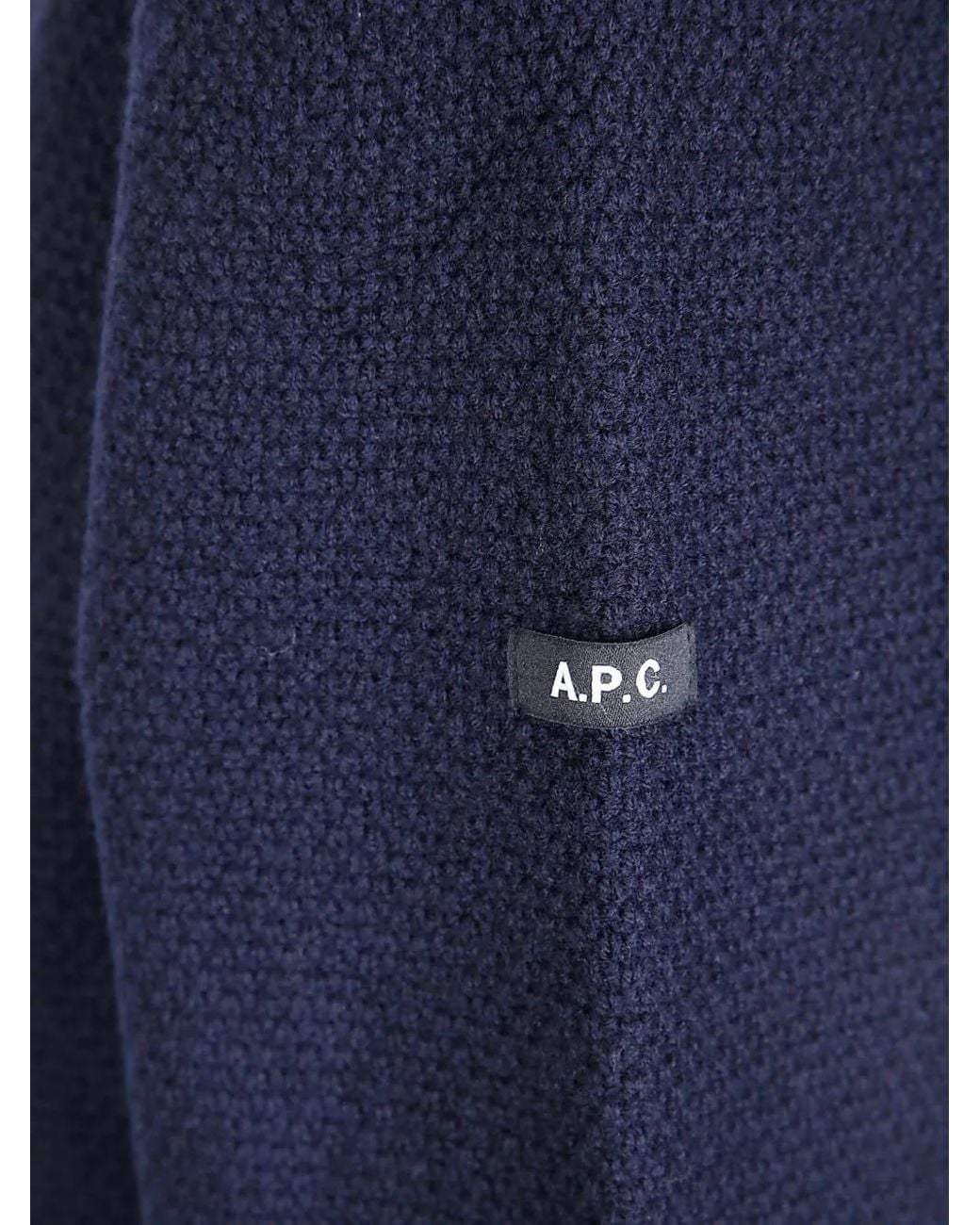 A.P.C. Blue Textured Wool Crew-Neck Sweater for men