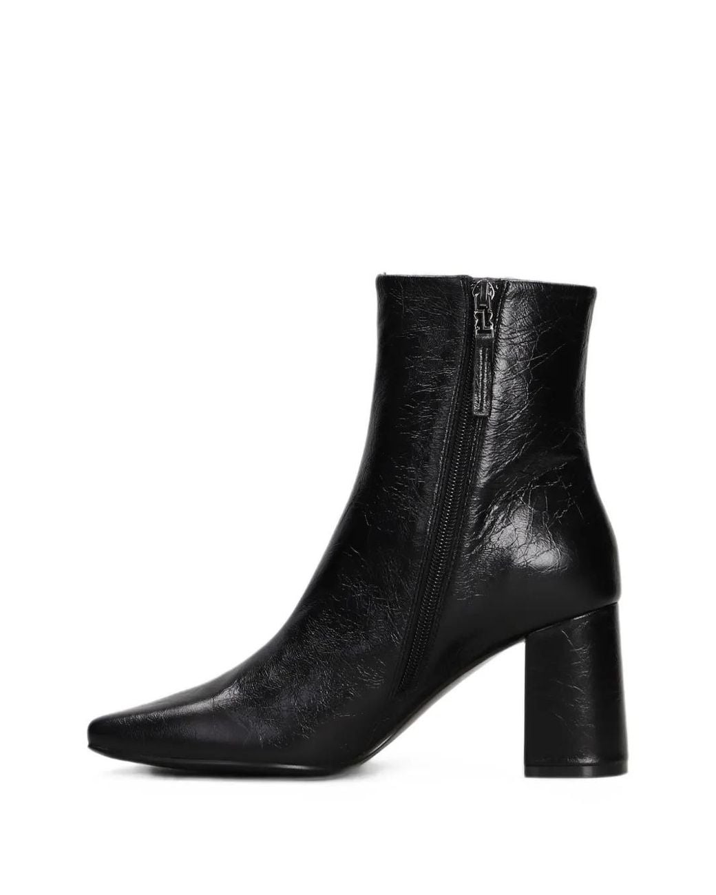 Bibi Lou Black Square-Toe Ankle Boots
