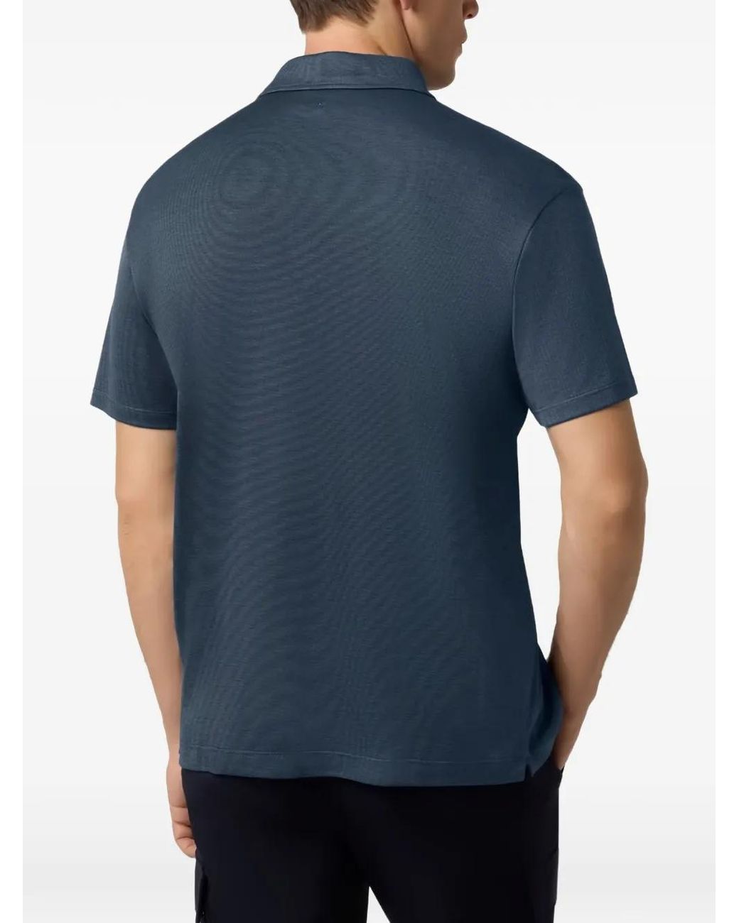 Paul & Shark Blue X-Soft Interlock-Cotton Polo Shirt for men