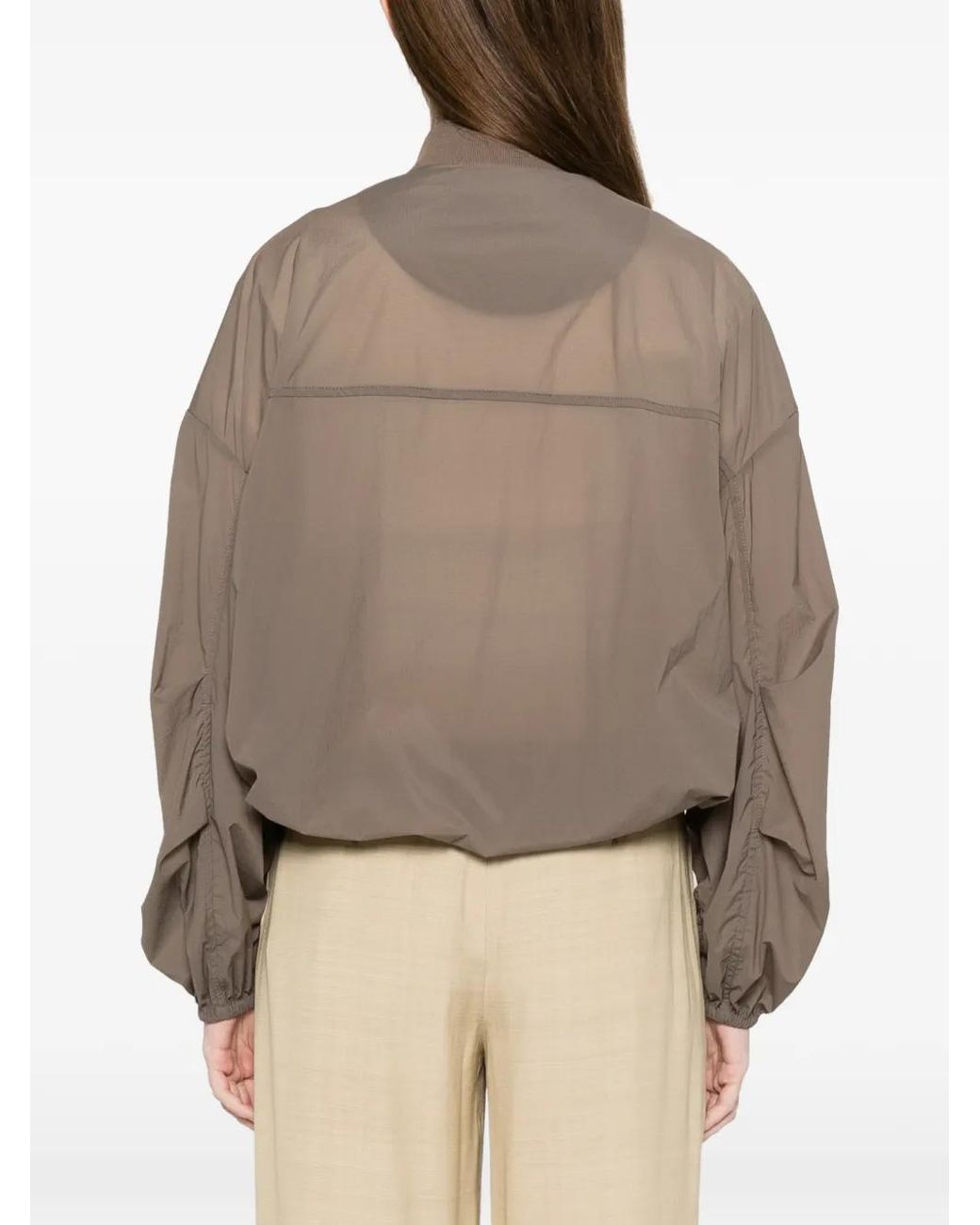 Herno Brown Tortora Polyamide Bomber Jacket