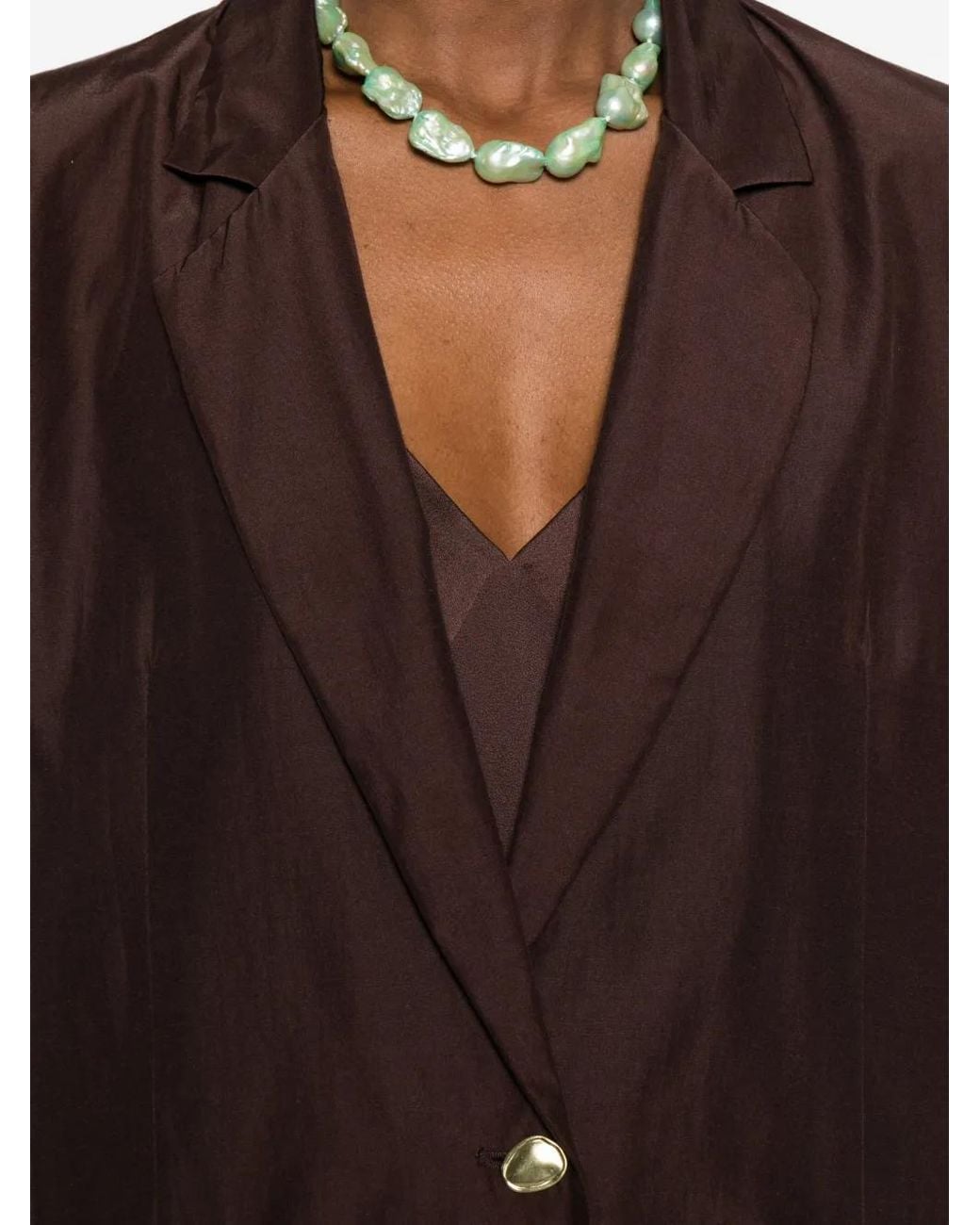 Forte_forte Brown Buttoned Tailored Jacket