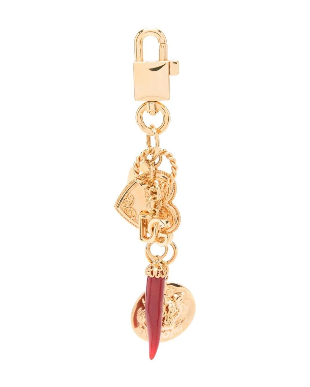 Dolce & Gabbana White Logo-Pendant Keyring