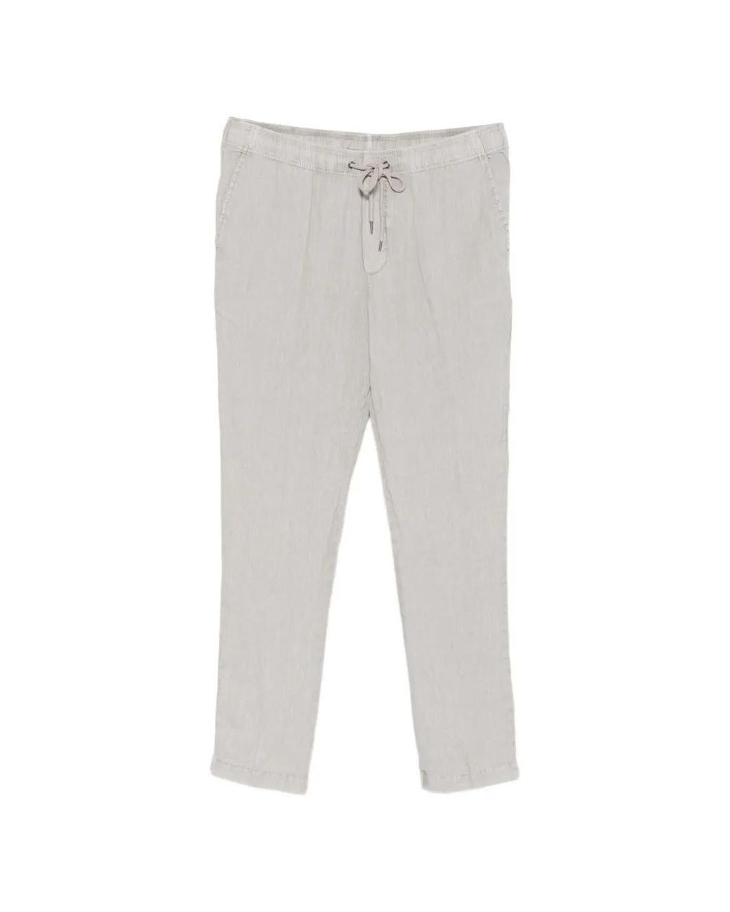 James Perse Gray Drawstring Linen Trousers for men