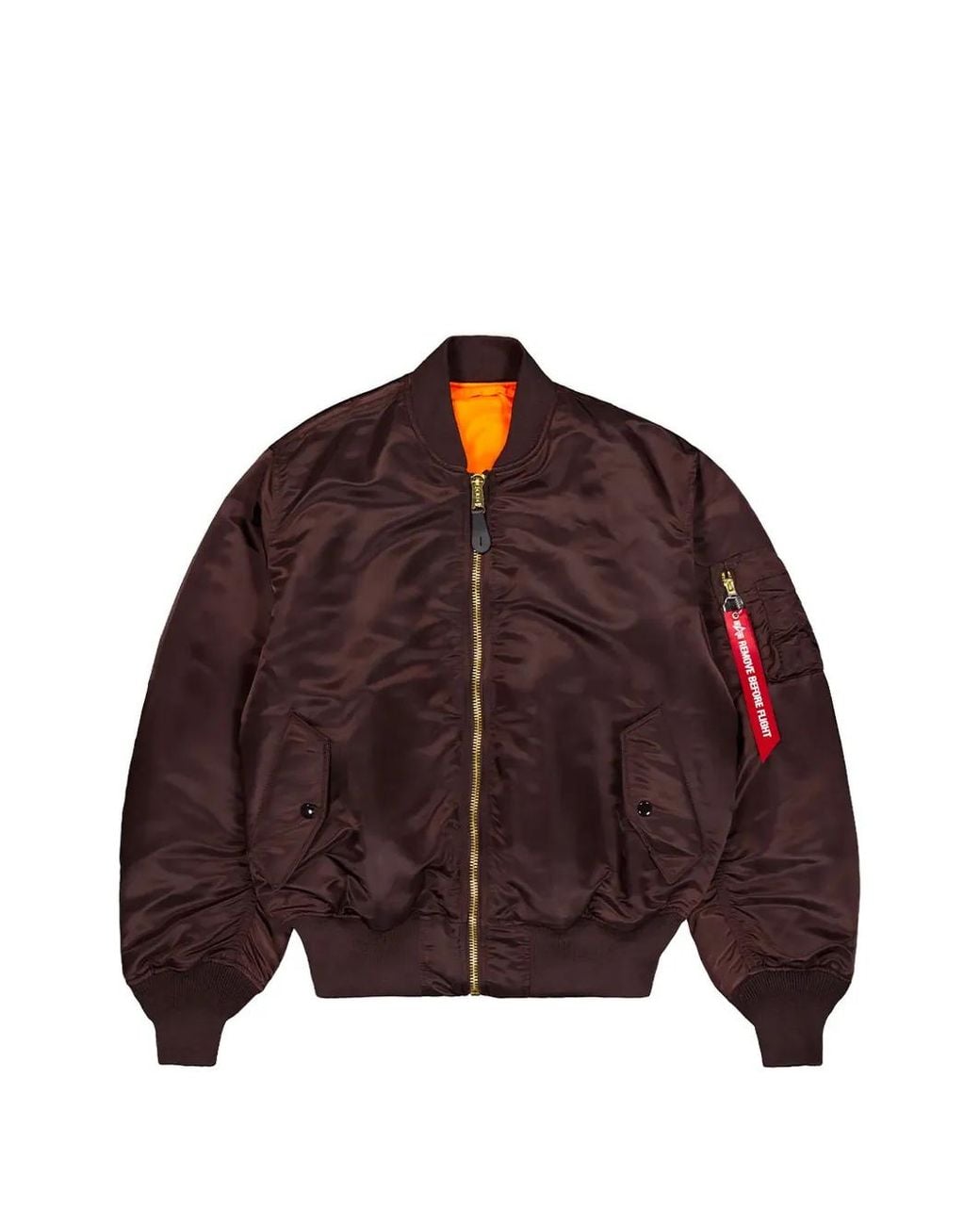 Alpha Industries Red Ma-1 Heritage Zip-Up Bomber Jacket