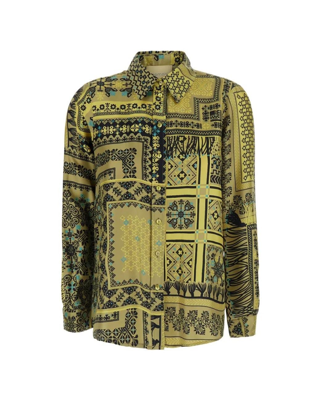 Momoní Green Chemise Arles À Imprimé Patchwork