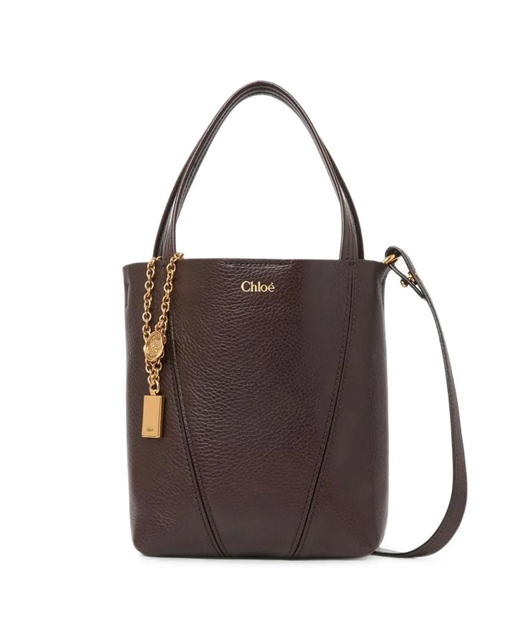 Chloé Brown Mini Spin Bucket Bag
