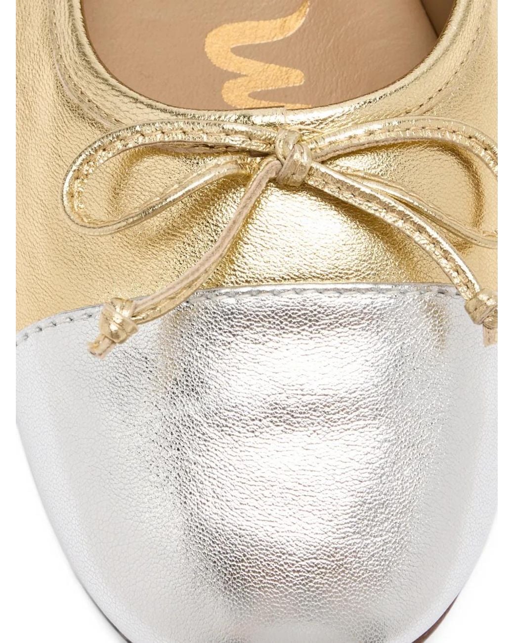 Sam Edelman Natural Alie Bow-Detail Ballet Flats