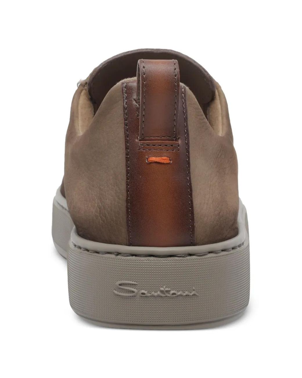Santoni Brown Clen Slip On Sneakers for men