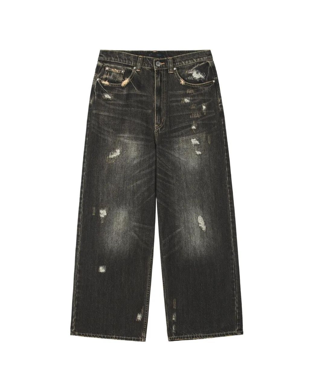 FIVE CM Gray Jean À Effet Usé for men