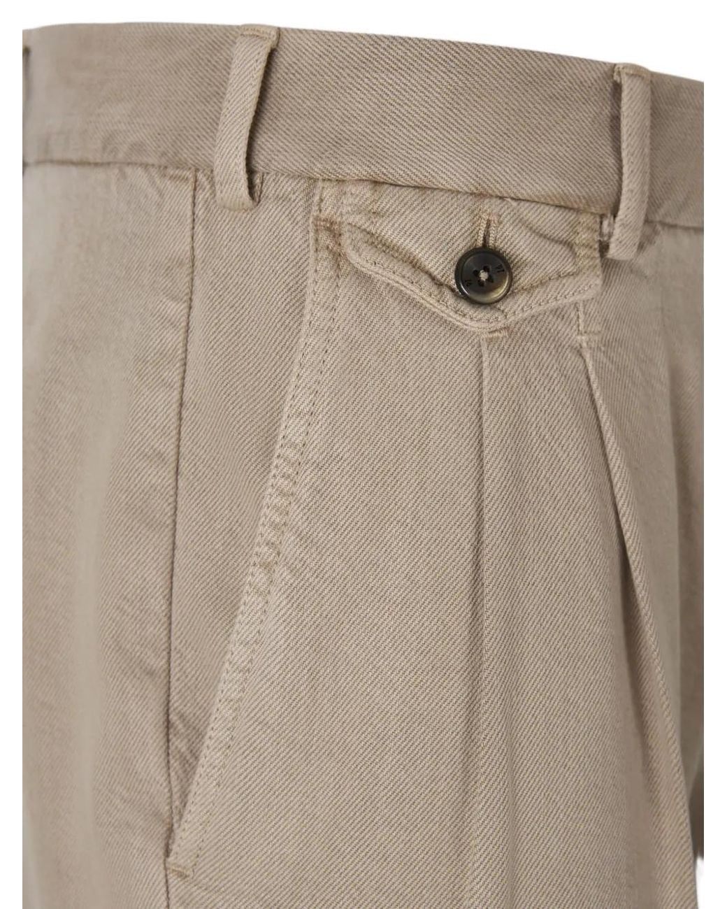 PT Torino Natural Pleated-Waist Tapered-Leg Trousers for men