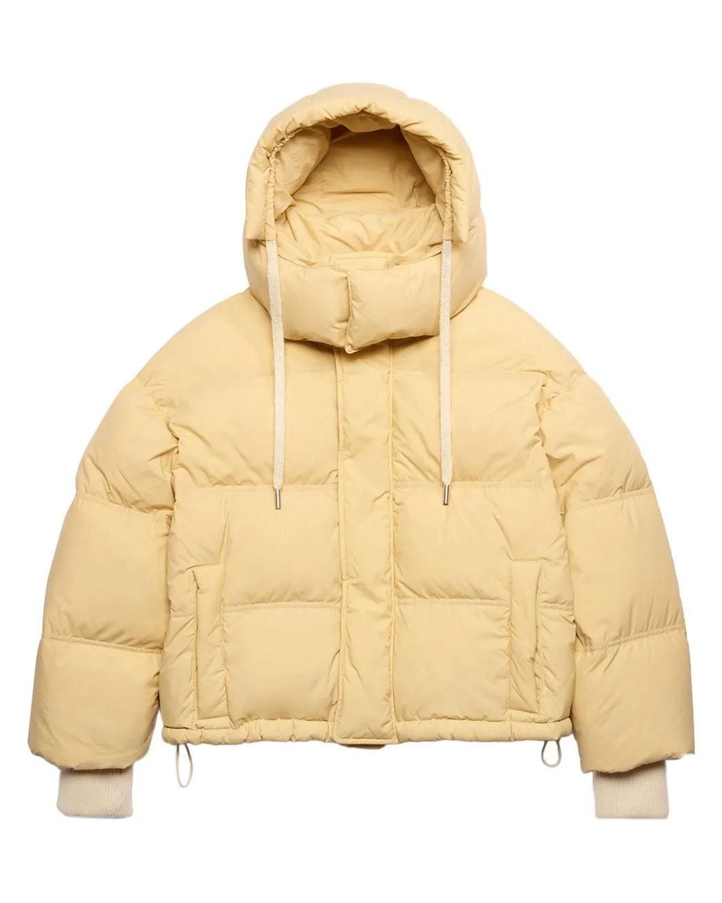 AMI Natural Logo-Patch Padded Jacket