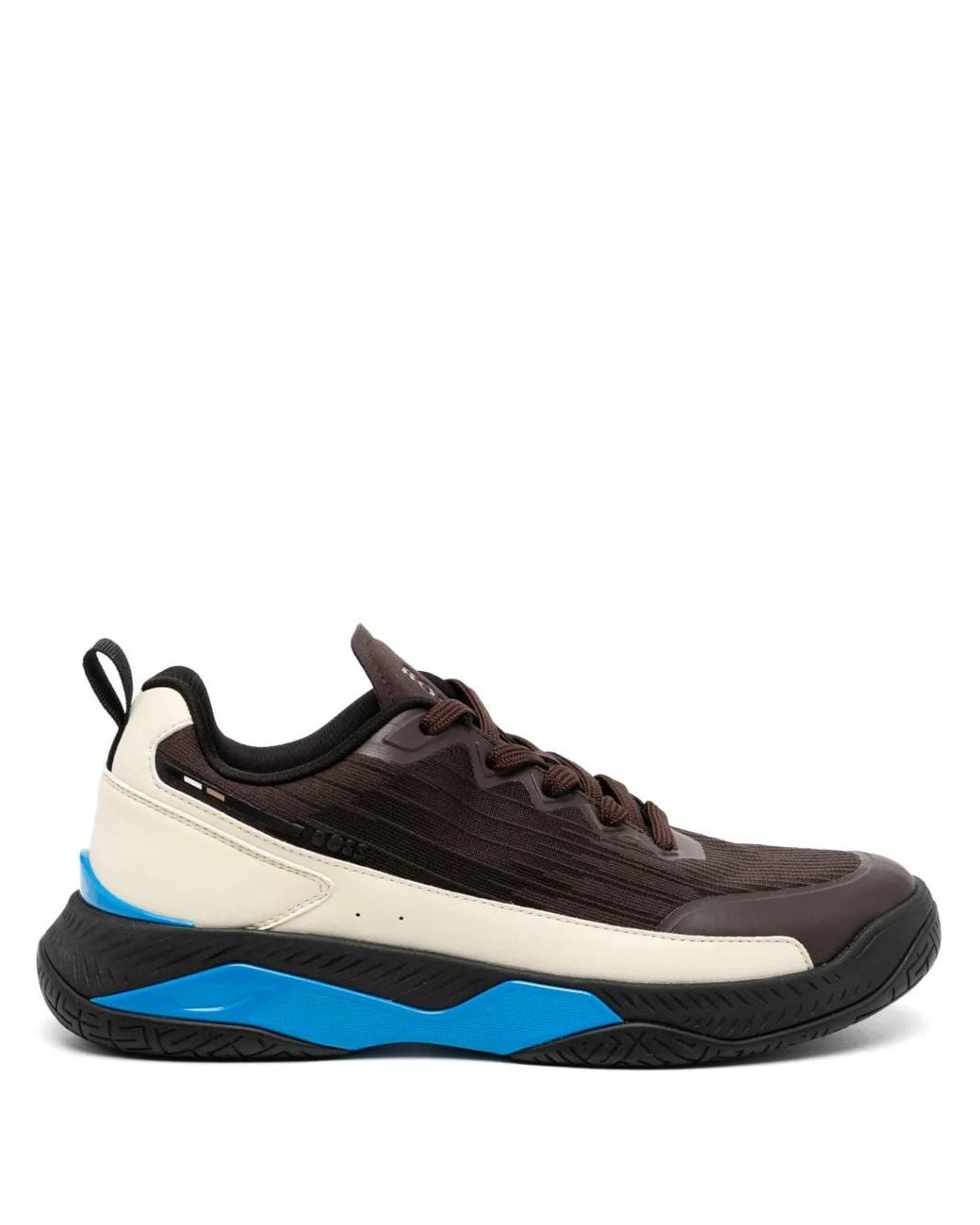 Boss Blue Mixed-Material Trainers for men