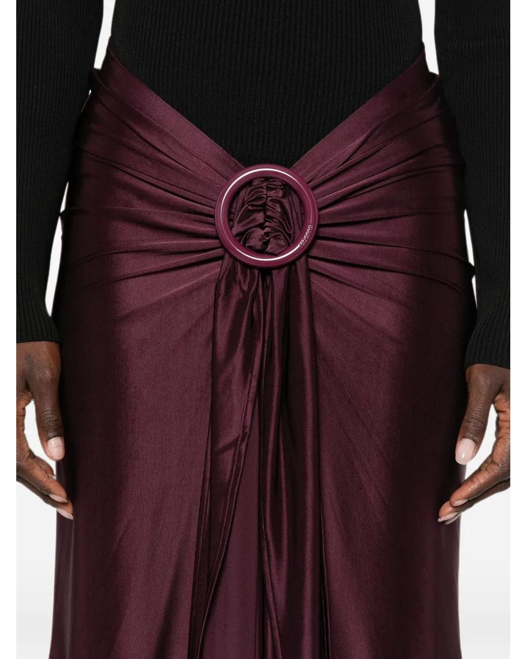 Rabanne Maxi-Rok Met Ringdetail in het Purple