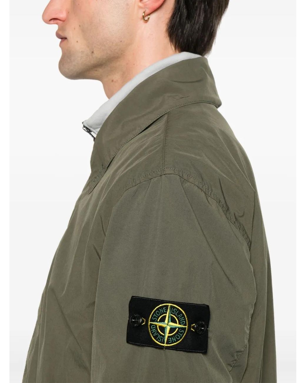 Stone Island Green Jacket With Hood for men
