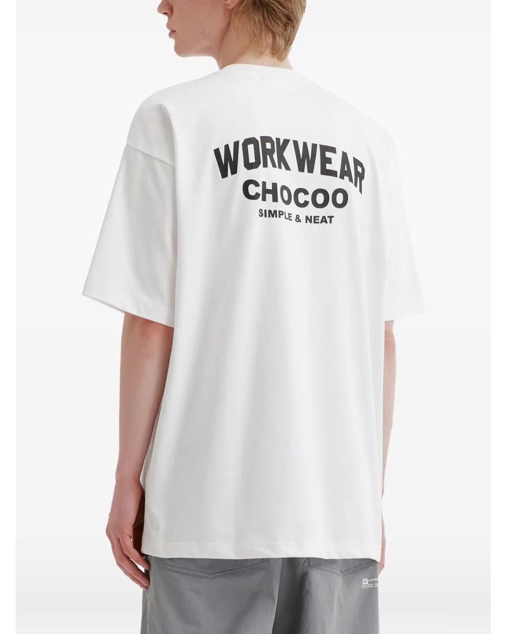 Chocoolate White Graphic Print T-Shirt for men