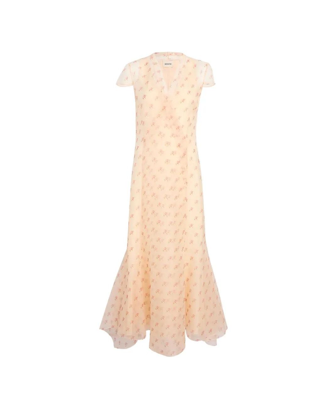 Khaite White Meera Rose-Print Silk Wrap Maxi Dress