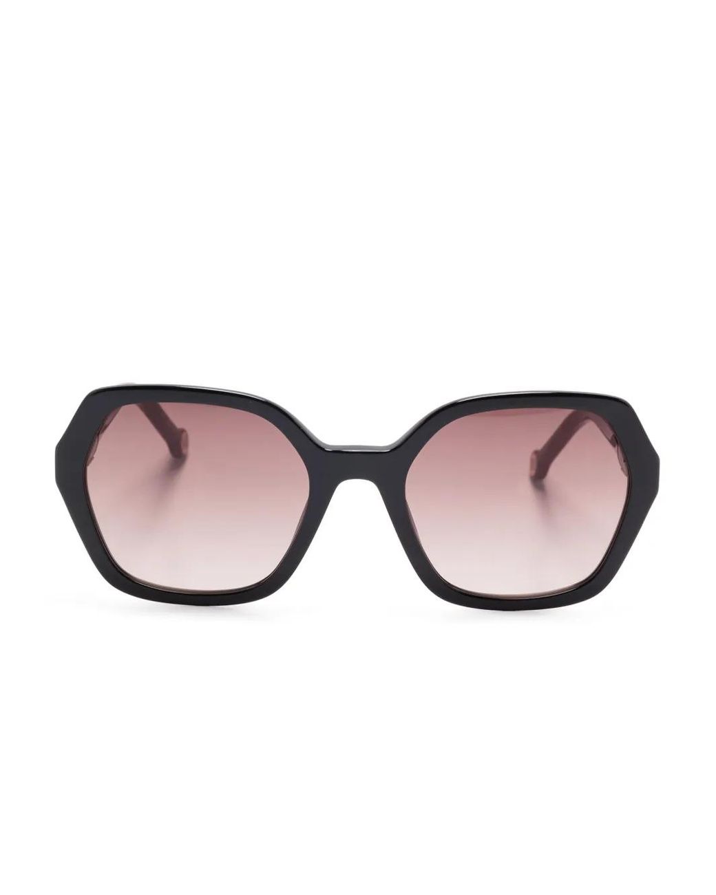Carolina Herrera Pink Hexagonal-Frame Sunglasses