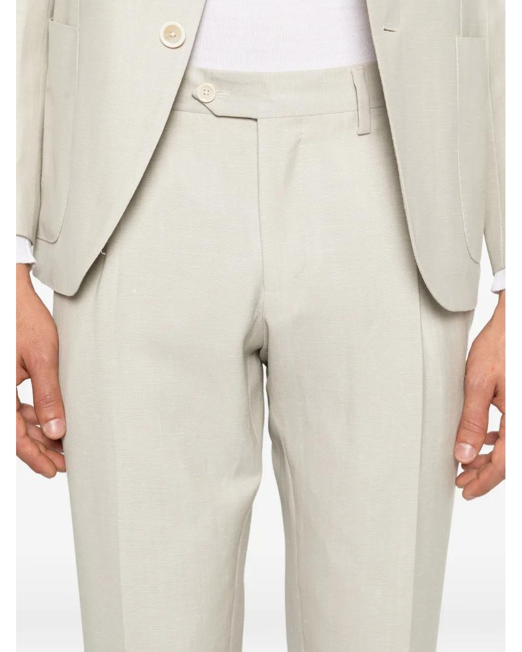 Lardini White Notched-Lapel Single-Breasted Suit for men