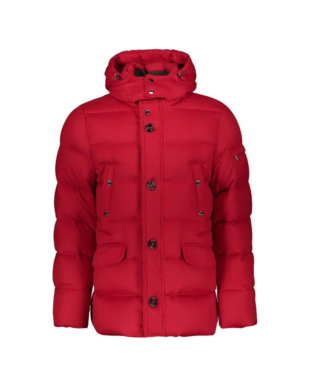 Moorer Red Padded Hooded Jacket for men