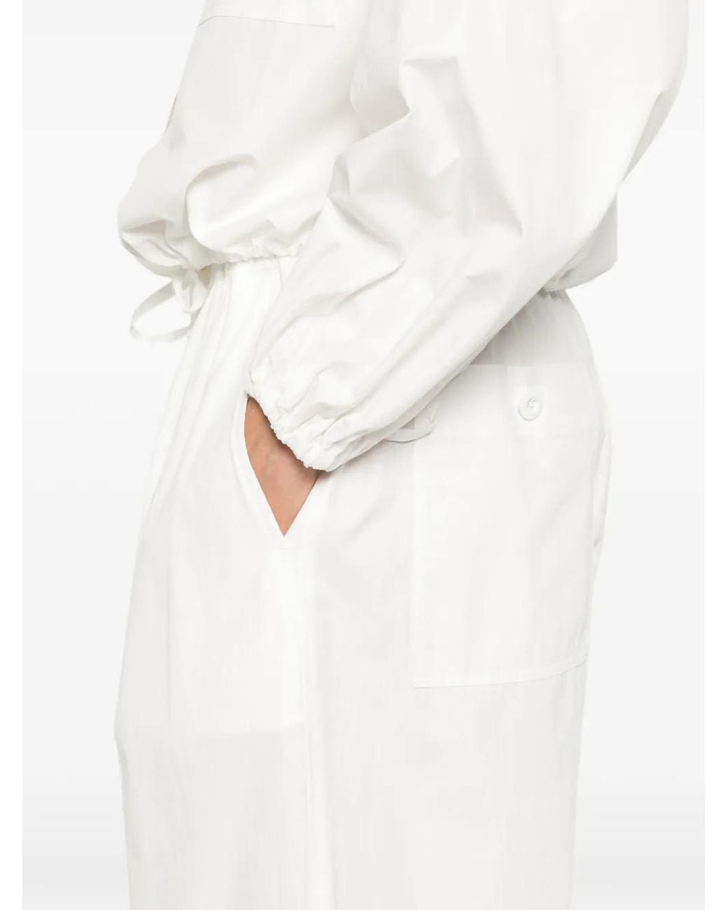 Weekend by Maxmara White Drawstring Wide-Leg Trousers